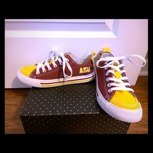 Arizona State University maroon and gold shoes